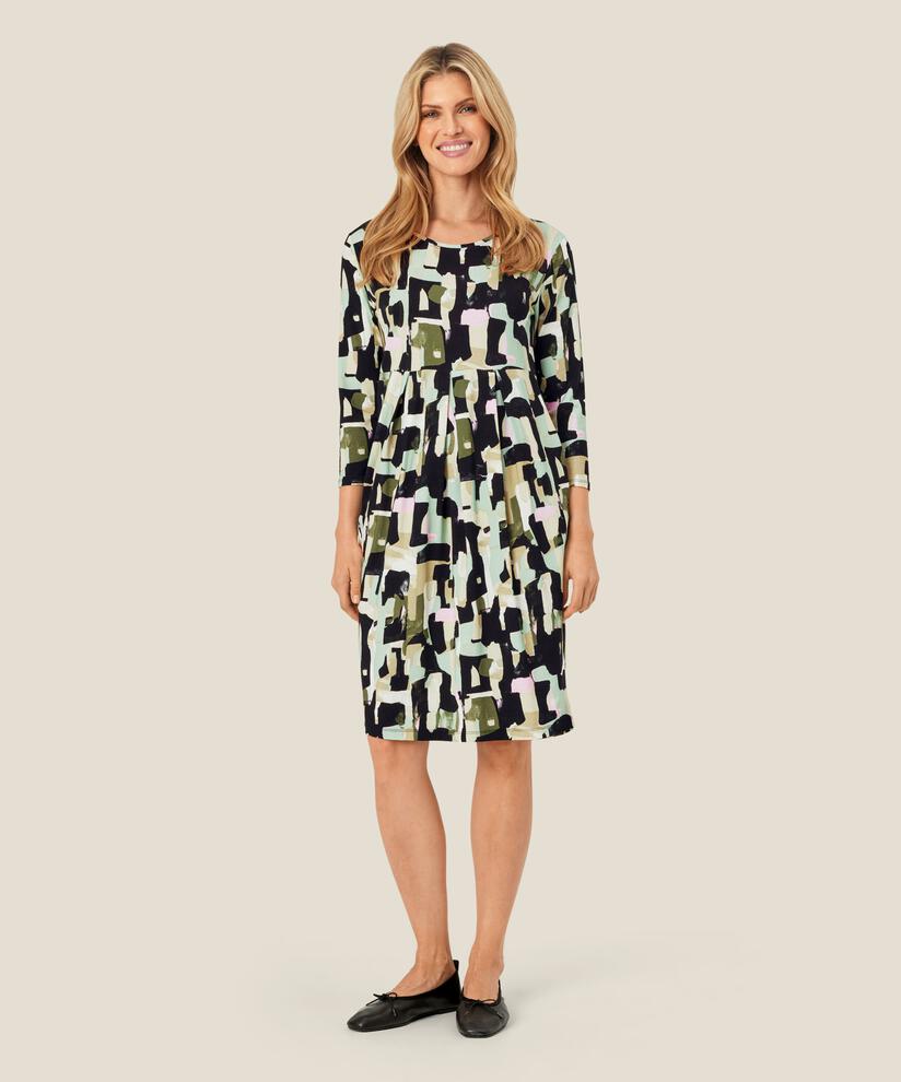 Tulpenkleid aus bedrucktem Jersey, Frosty Green