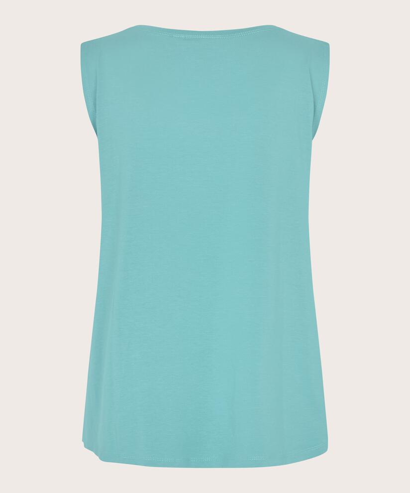 Ärmelloses Jersey-top, Aqua