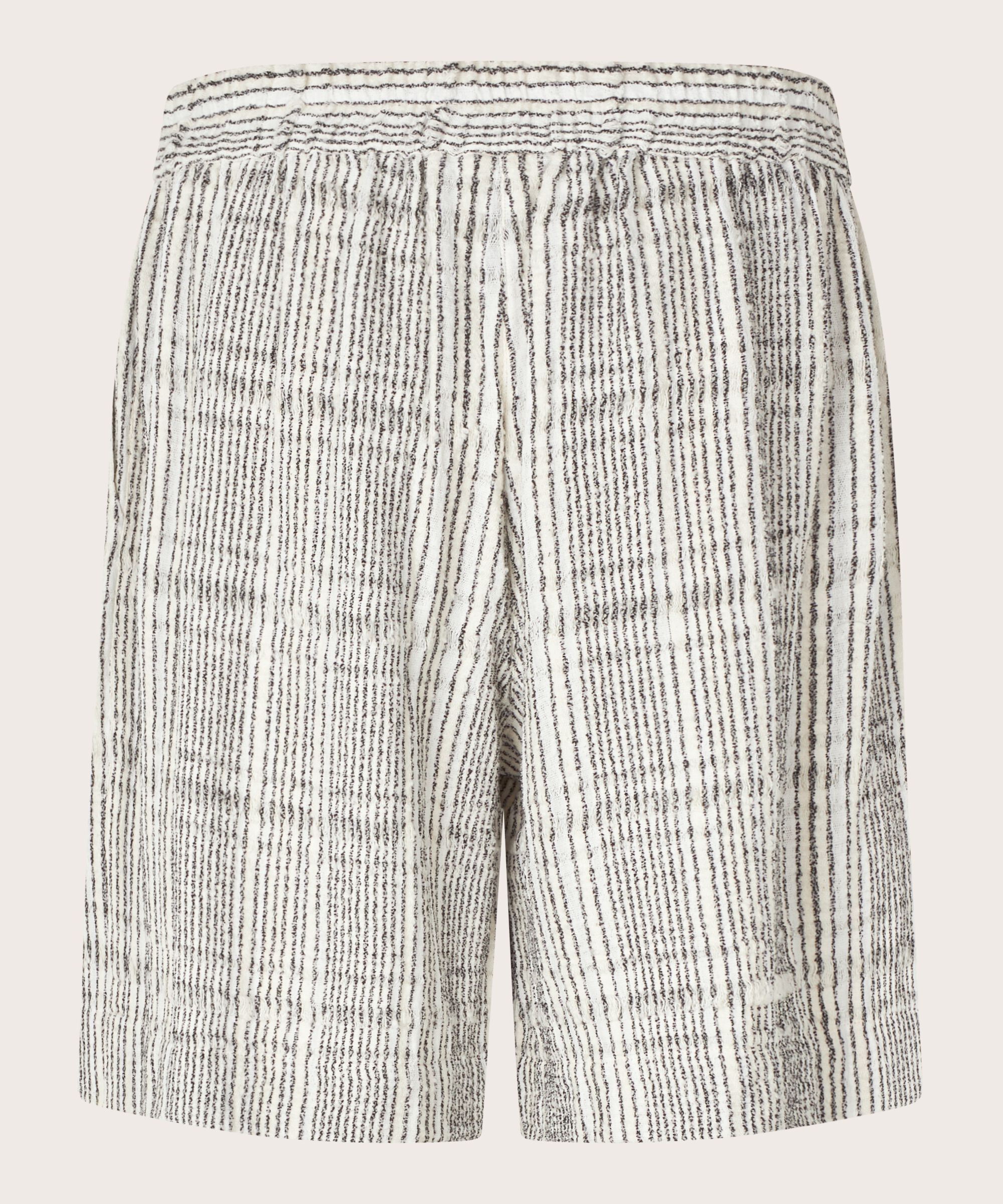 Karierte Shorts aus Baumwollmischung mit elastischem Bund, Fog