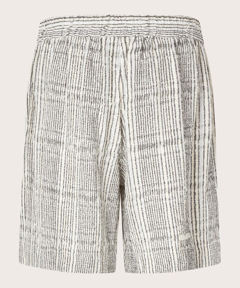 Karierte Shorts aus Baumwollmischung mit elastischem Bund, Fog