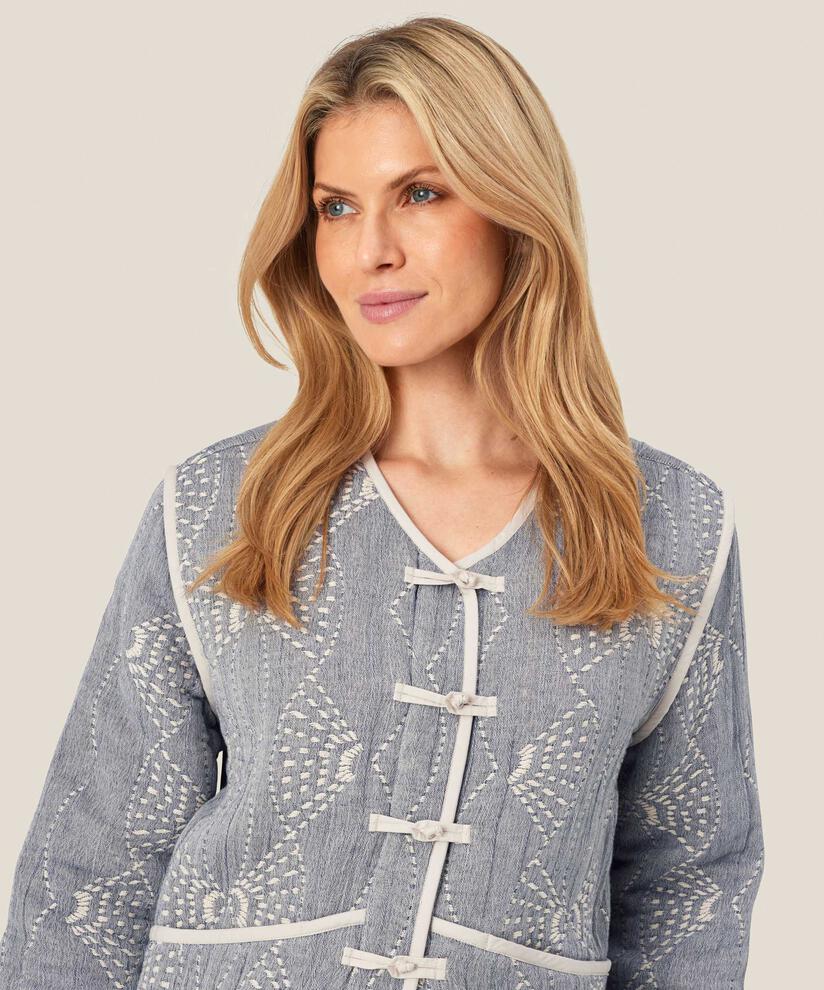 Jacke mit gesticktem Muster und Knopfdetails, Sargasso mel.