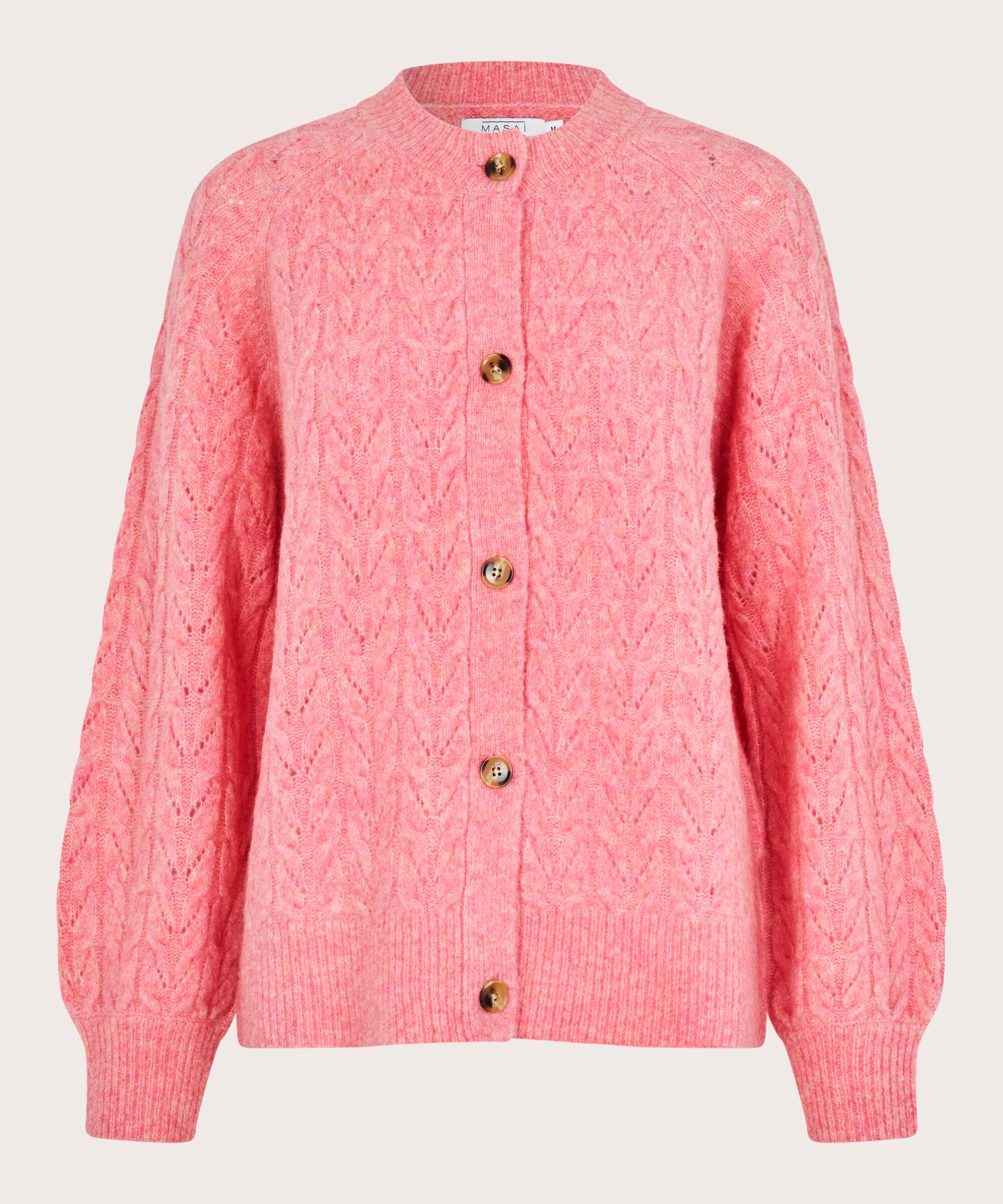 Cardigan mit Lochmuster aus Wollmischung, Confetti