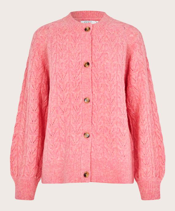 Cardigan mit Lochmuster aus Wollmischung, Confetti