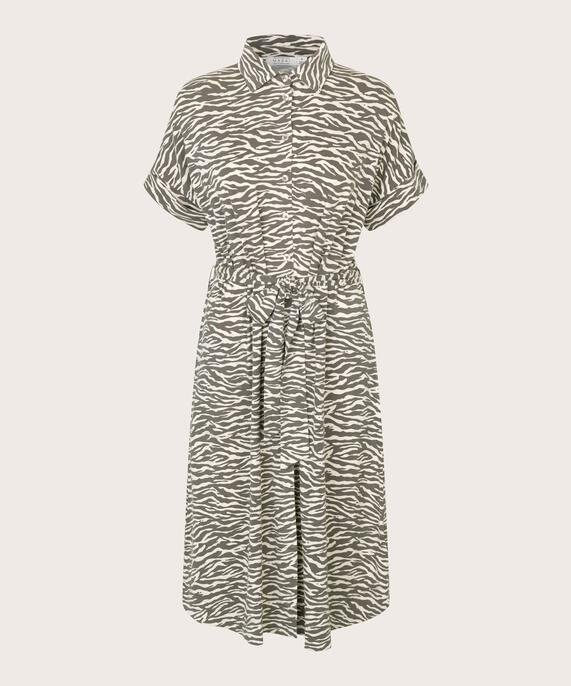 Jersey-Hemdblusenkleid mit abnehmbarer Krawatte, Raven