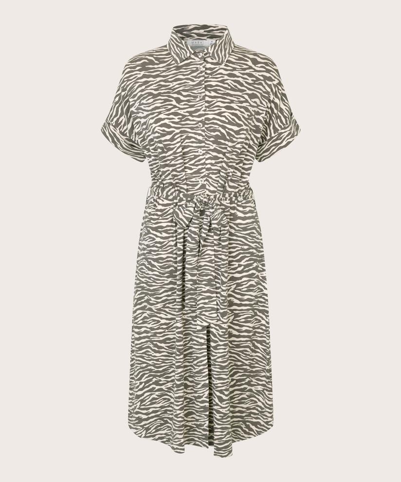 Jersey-Hemdblusenkleid mit abnehmbarer Krawatte, Raven