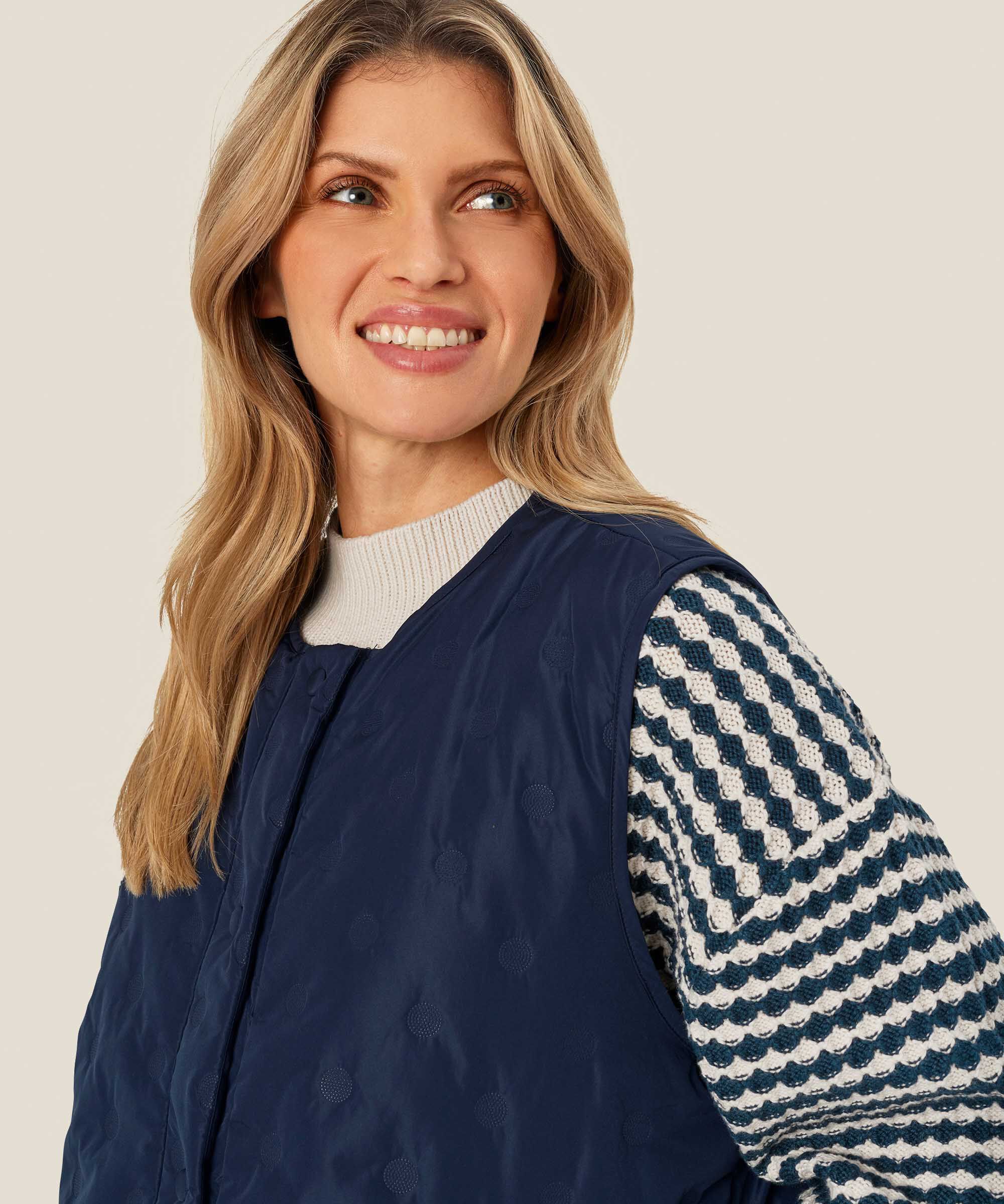 Steppweste mit Druckknopfverschluss, Mood Indigo