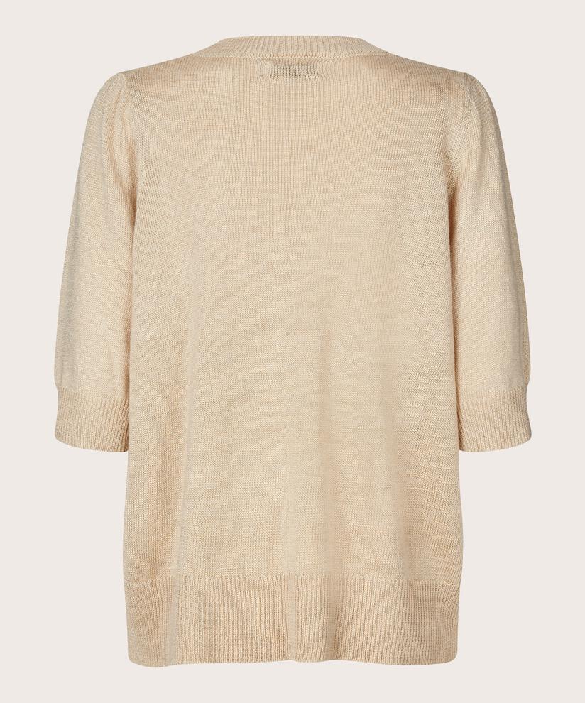 Strickbluse aus Leinenmischung, Natural