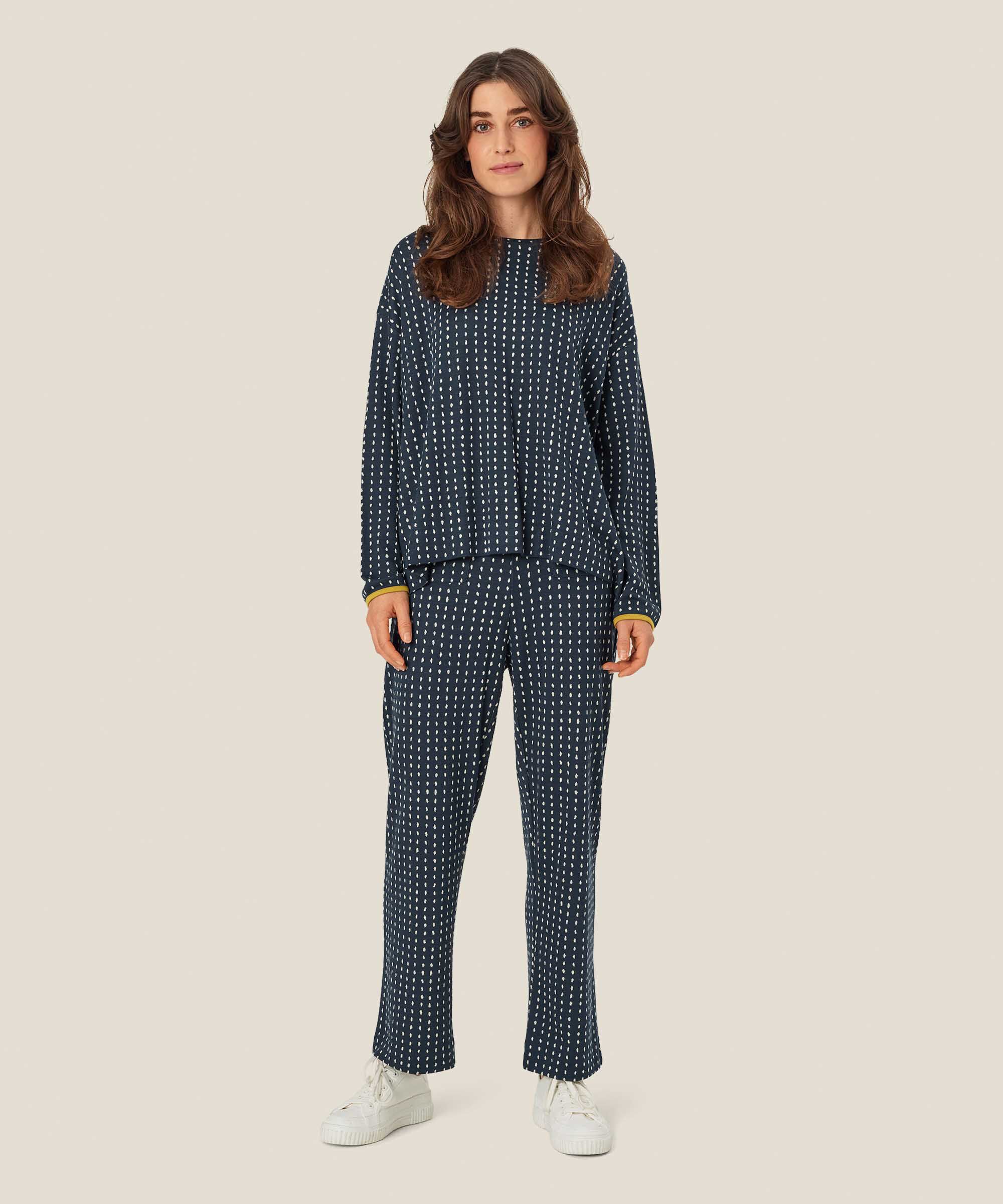 gepunktete Jerseyhose mit elastischem Bund, Mood Indigo