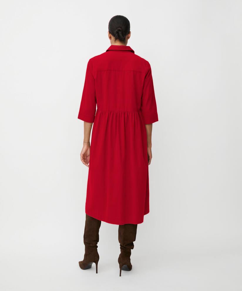 Samthemdkleid Mit 3/4-ärmeln, Scarlet Sage