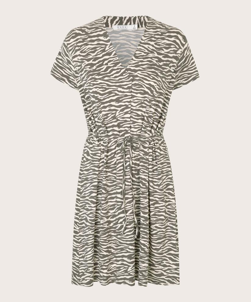 Jerseykleid mit V-Ausschnitt und kurzen Ärmeln, Raven