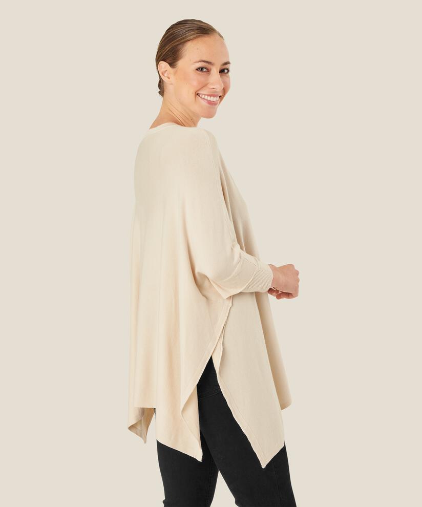 Oversize-Strickpullover mit schmalen Ärmeln, Whitecap