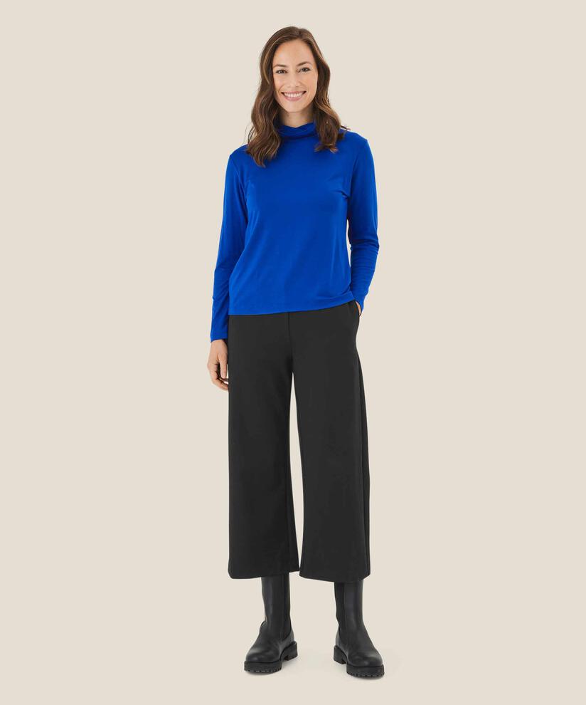 Schwere Jerseyhose mit weitem Bein, Black