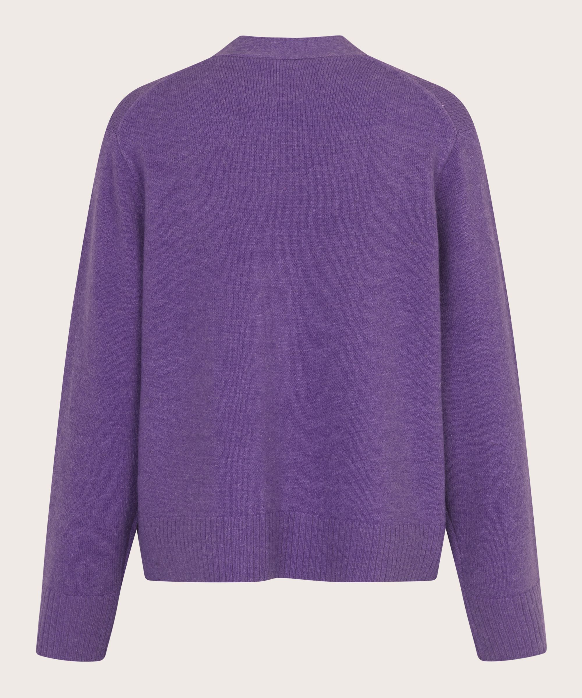 klassischer Cardigan aus Wollmischung, Meadow Violet