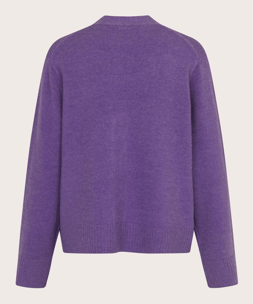 klassischer Cardigan aus Wollmischung, Meadow Violet
