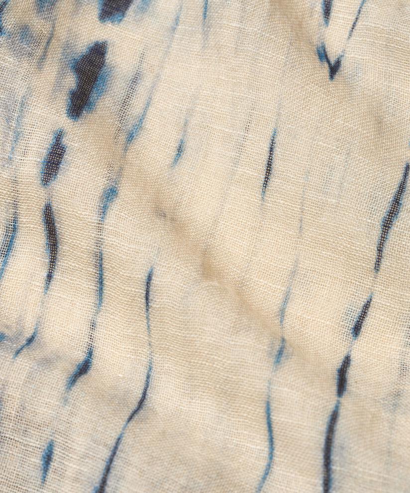 gemusterter Schal aus Leinenmischung, Mood Indigo