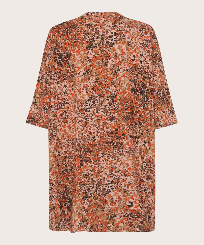 gemusterte Tunika aus Viskosesatin, Misty Rose