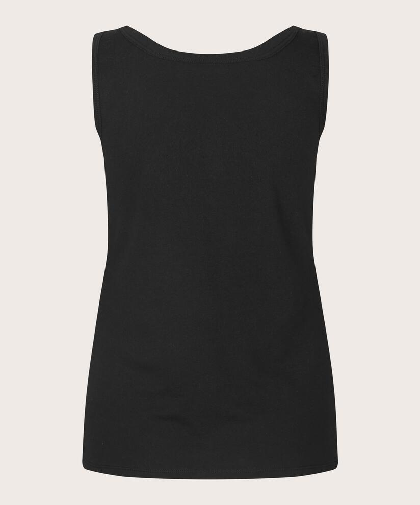 tailliertes Tanktop aus Stretch-Jersey, Black