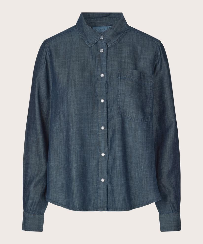Idala Hemdbluse, Blue Denim, hi-res