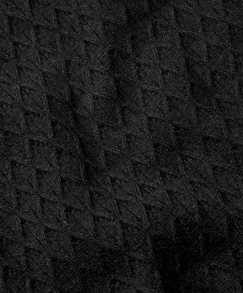 Strickpullover mit Rollkragen und Harlekinmuster, Black
