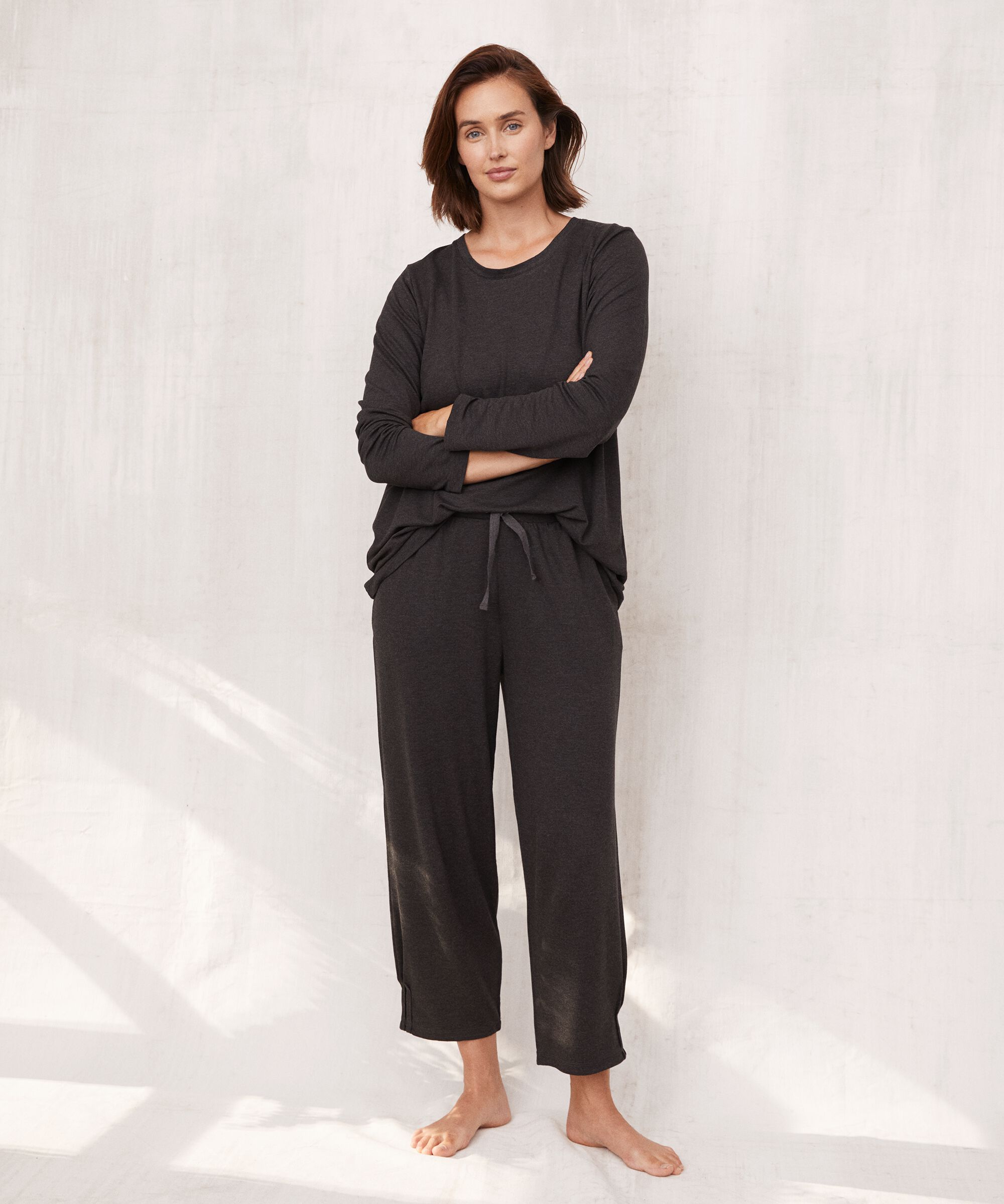 Jogginghose aus weichem Jersey, D. Grey mel.