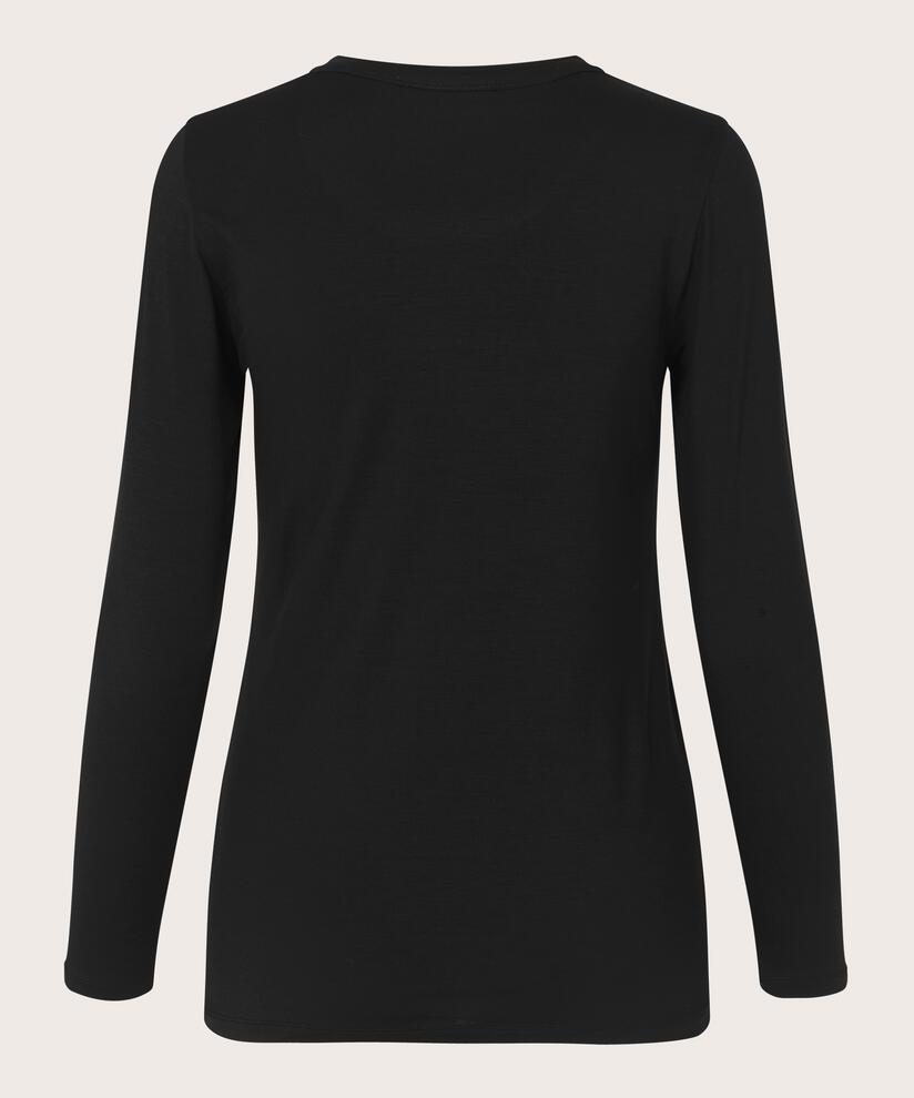 Shirt Mit Rundem Hals, Black