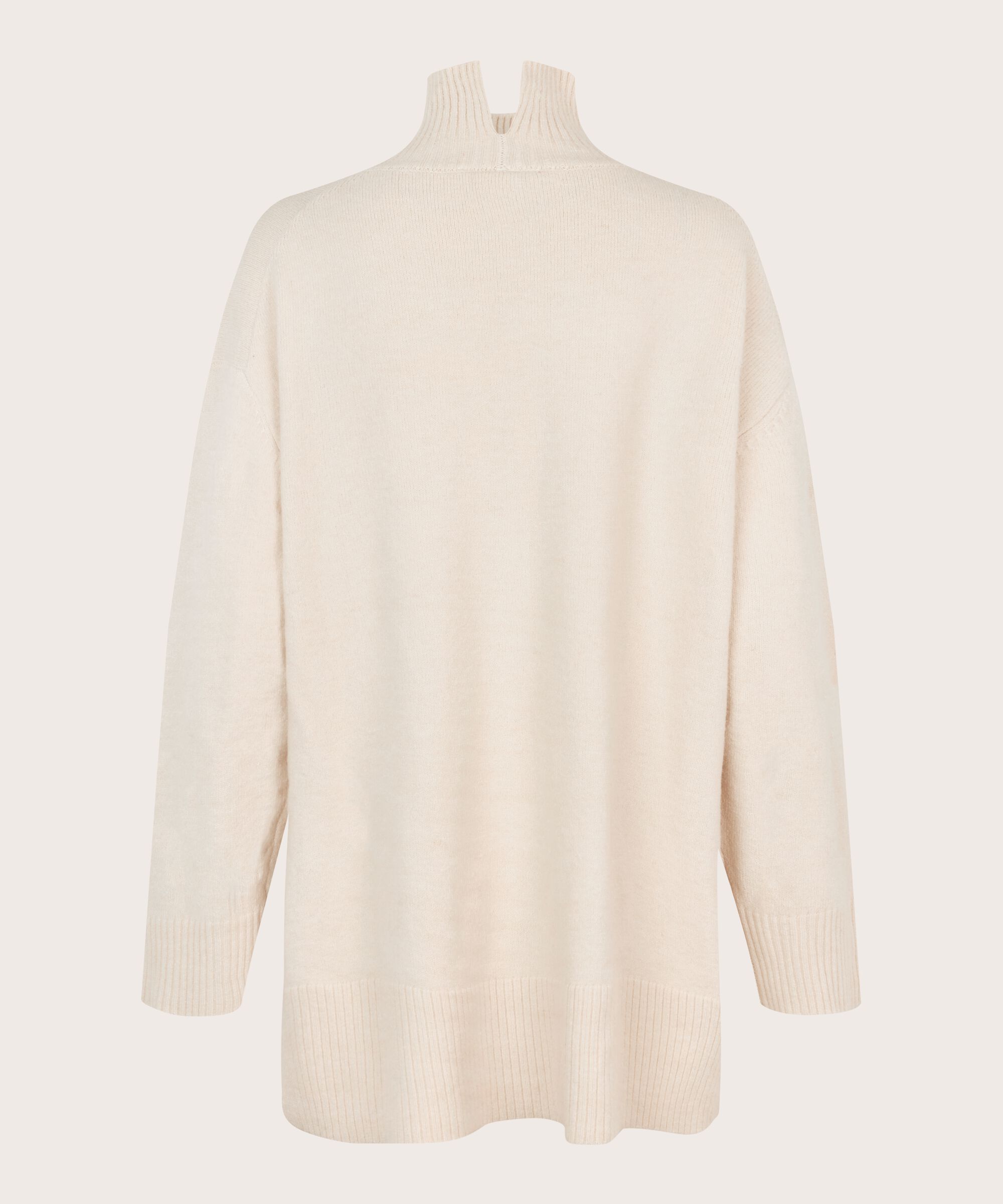 Pullover mit Rollkragen und Seitenschlitz, Whitecap