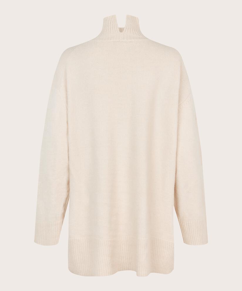 Pullover mit Rollkragen und Seitenschlitz, Whitecap