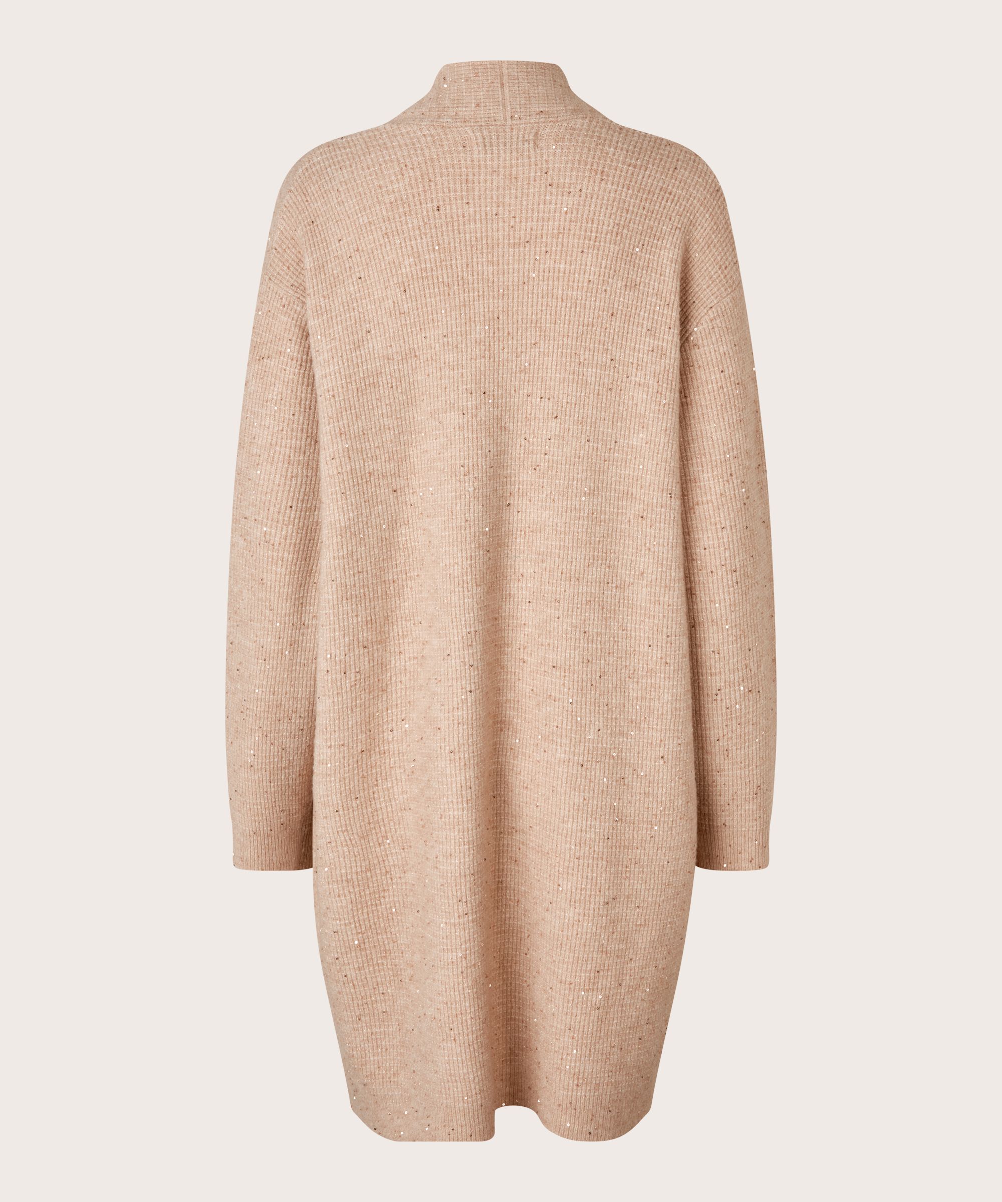 Cardigan aus Wollmix mit Pailletten, Bisquit