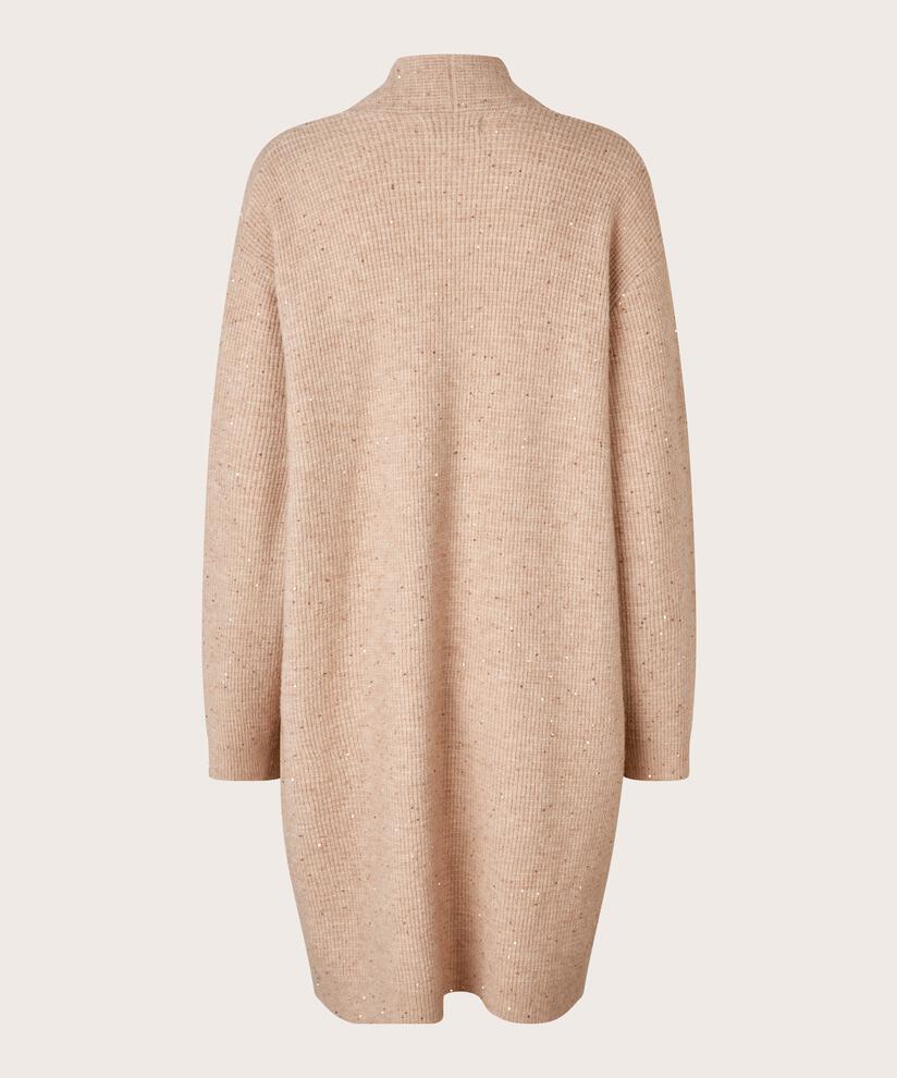 Cardigan aus Wollmix mit Pailletten, Bisquit
