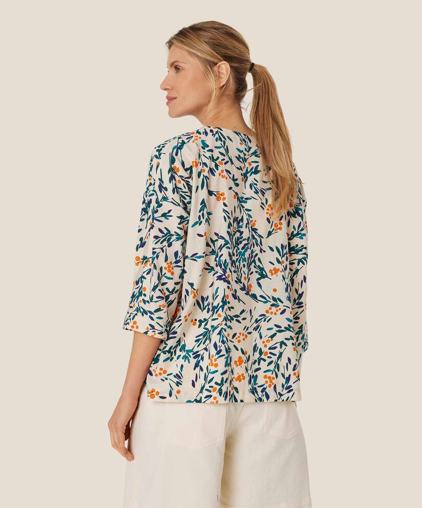 Viskosebluse Mit 3/4 Ärmeln, Russ Orange