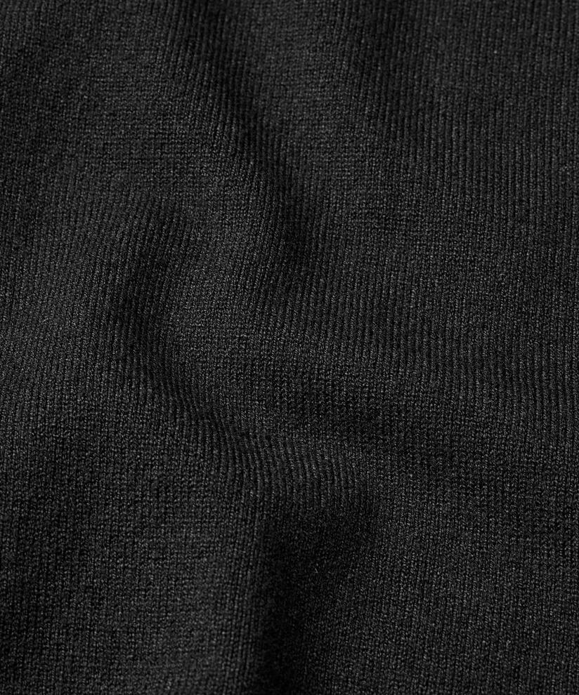 Strickpullover mit weiten Ärmeln und tiefem Rundhalsausschnitt, Black