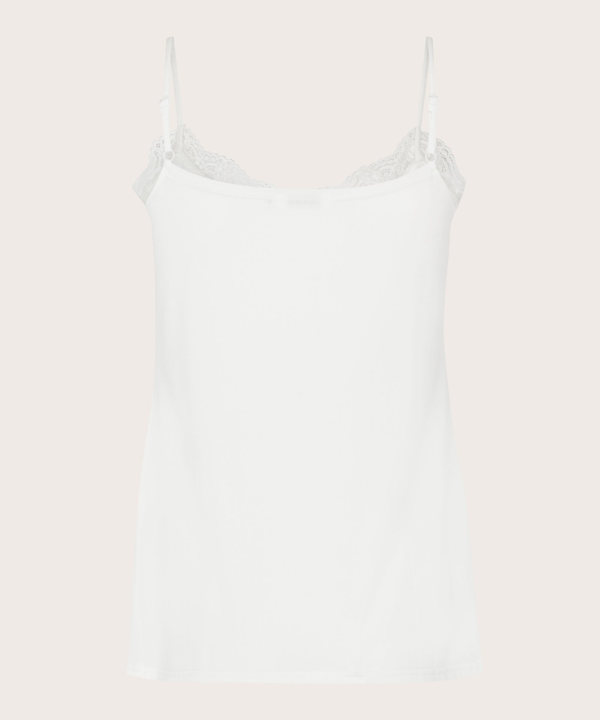 Tanktop mit Spitzendetail, Cream