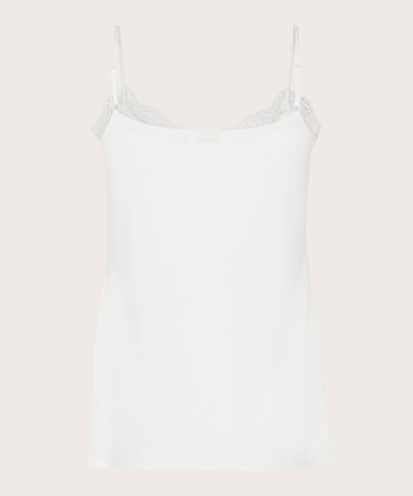 Tanktop mit Spitzendetail, Cream