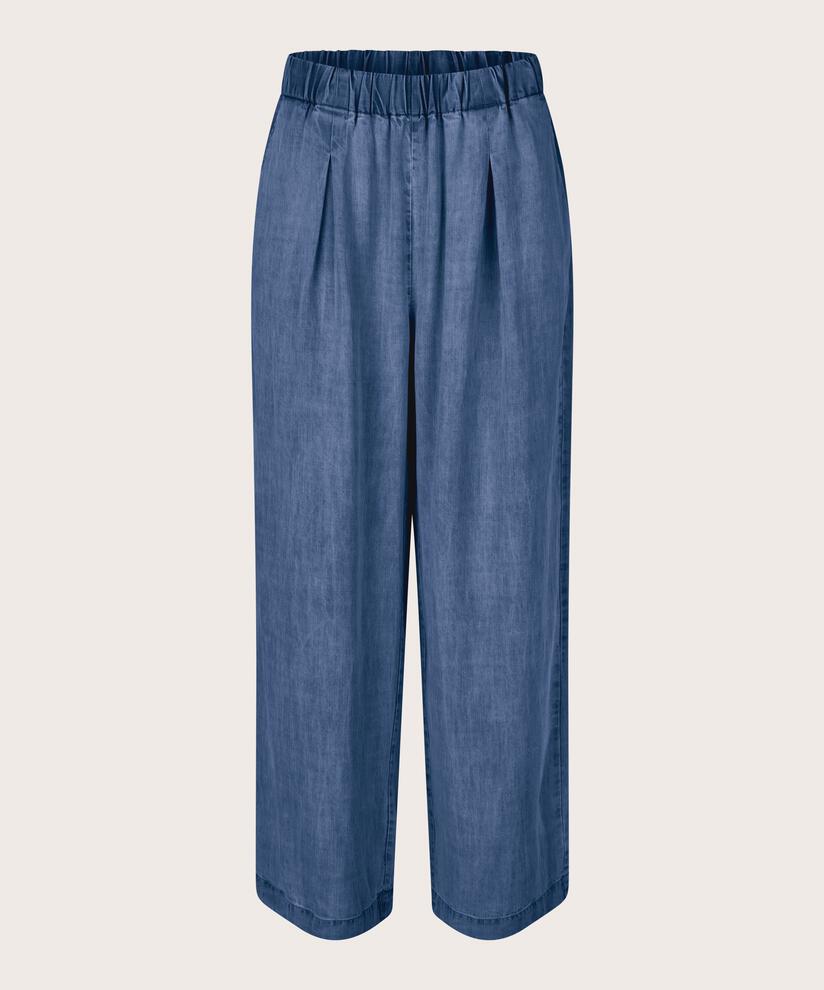 Weiche Jeanshose mit elastischem Bund und Eingrifftaschen, Washed denim