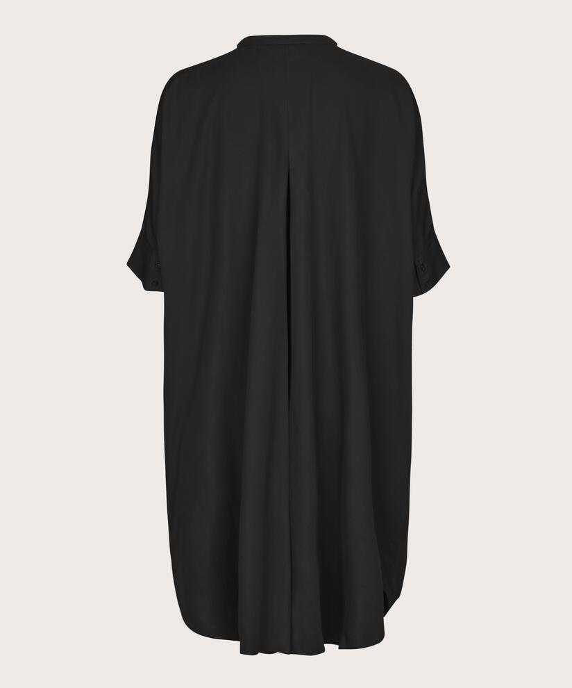 Kleid aus Viskosemischung mit Taschen, Black