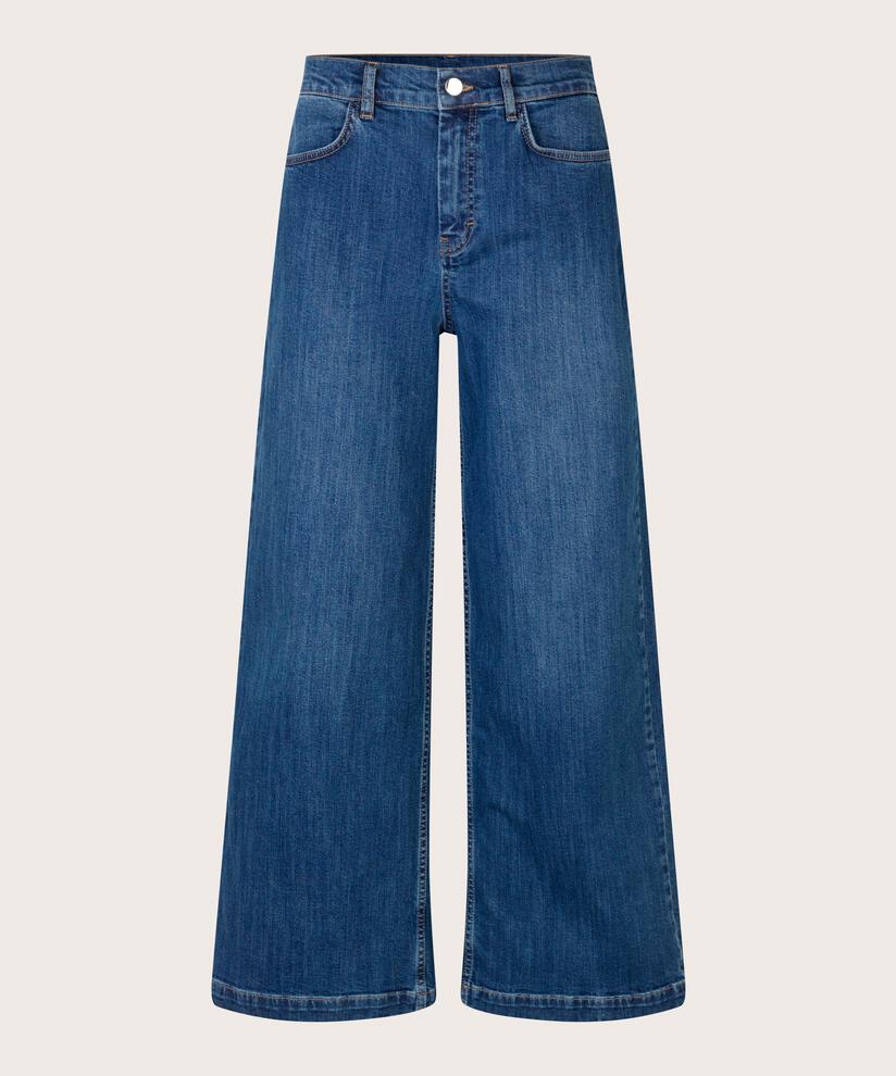 Jeans mit Stretch und weitem Bein, Blue Denim