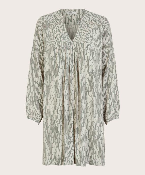 Tunika aus Viskose mit V-Ausschnitt und Wade, Balsam Green