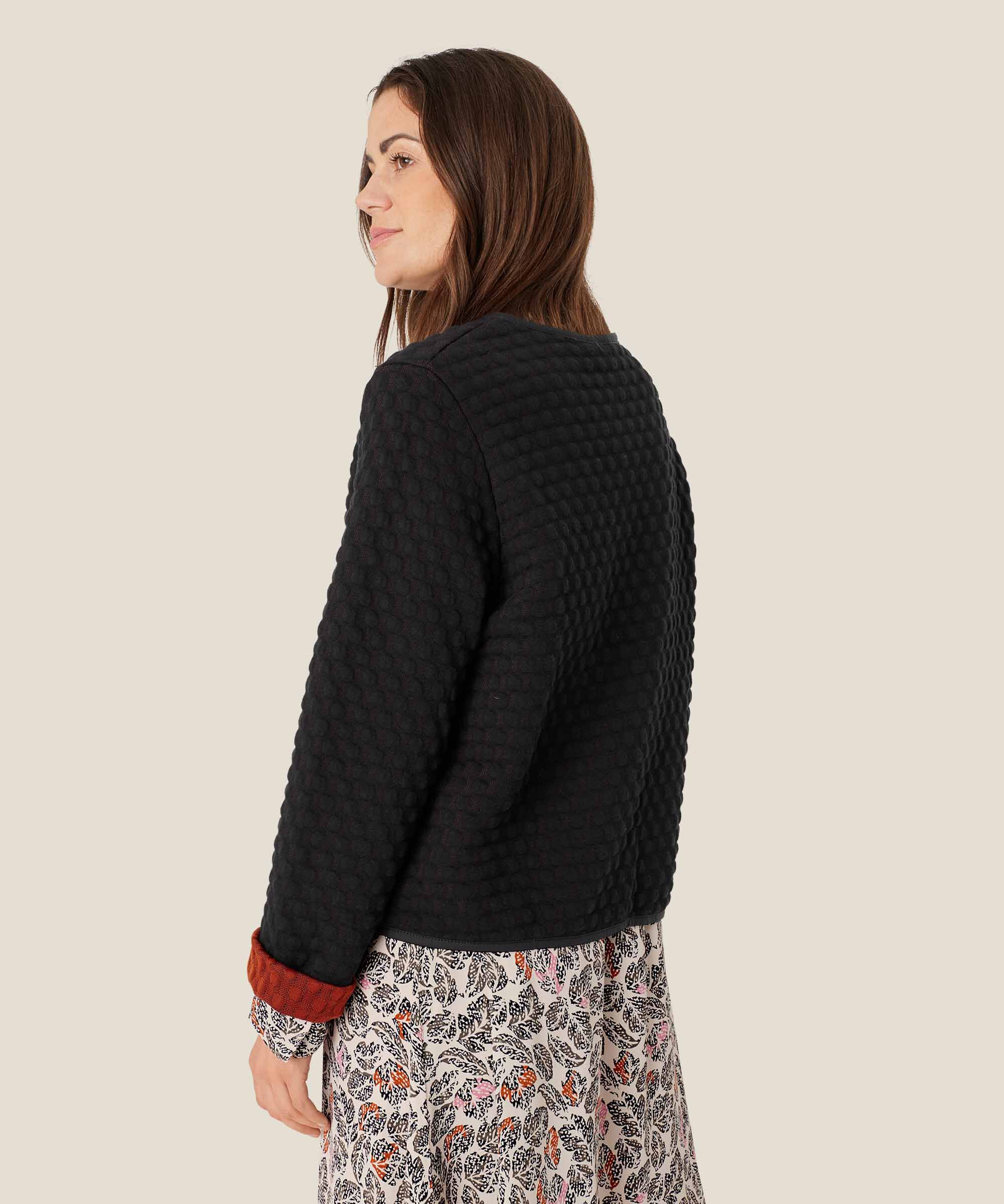 Jacke in Jersey-Qualität mit Bubble-Effekt, Black