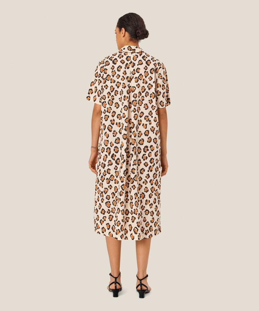 Baumwollkleid mit Knopfleiste und Eingrifftaschen, Cashew
