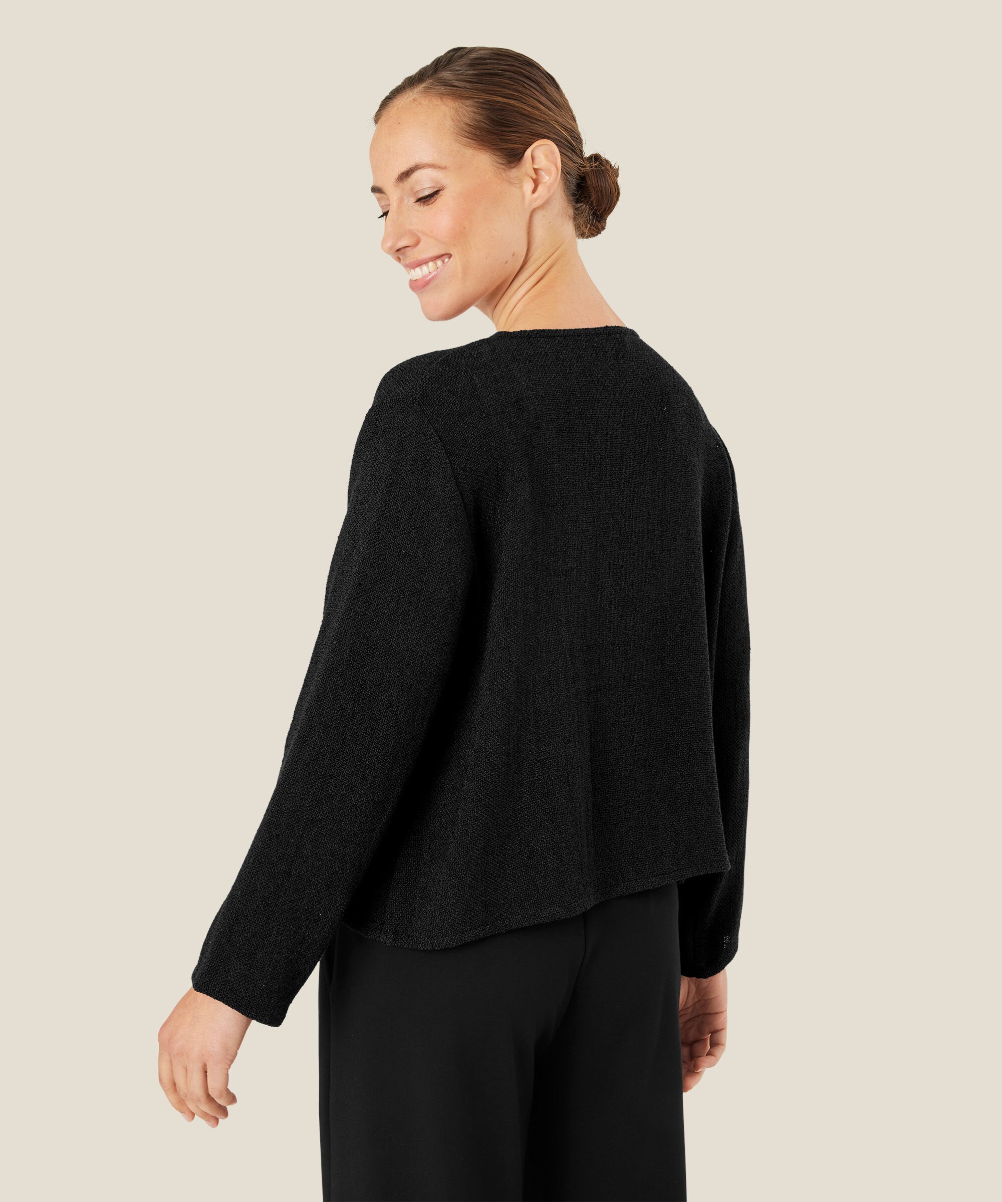 Kurze Jacke Aus Bouclé, Black