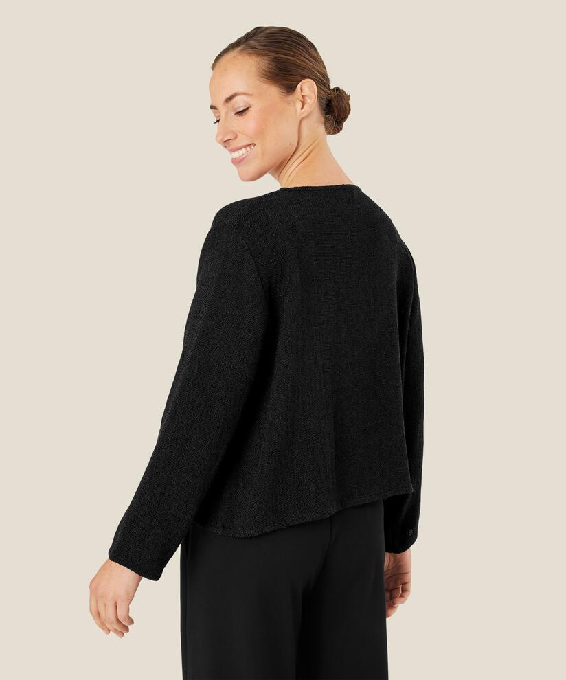 Kurze Jacke Aus Bouclé, Black
