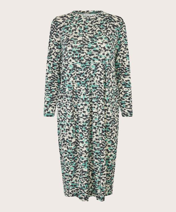 Tulpenkleid aus bedrucktem Jersey, Winter Green