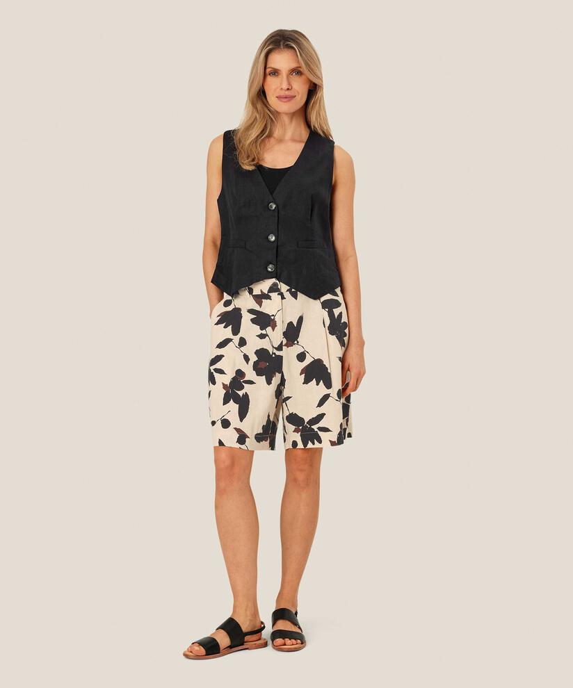 feminine Weste aus Leinen, Black