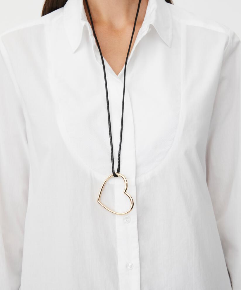 Lederband mit vergoldetem Herz, Gold