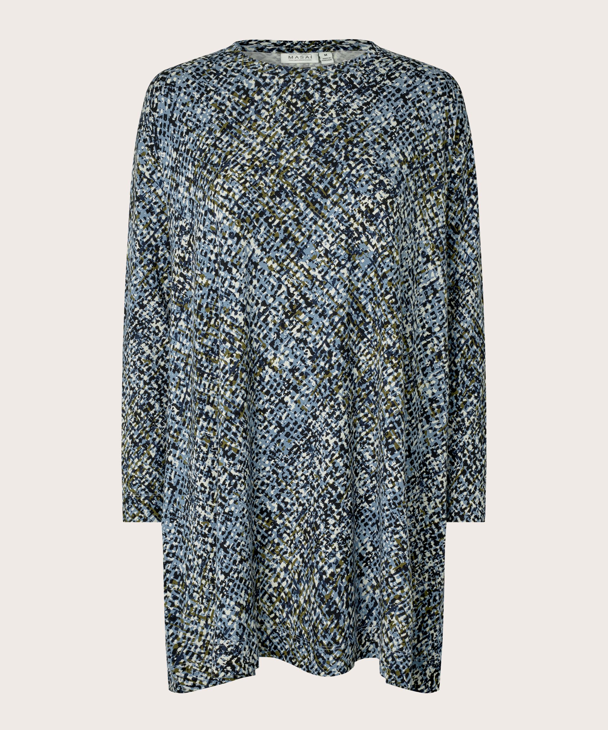 Bedruckte Jersey-tunika Mit Langen Ärmeln, Proven Blue