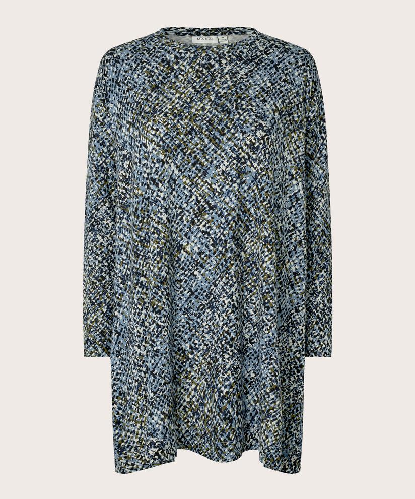 Bedruckte Jersey-tunika Mit Langen Ärmeln, Proven Blue
