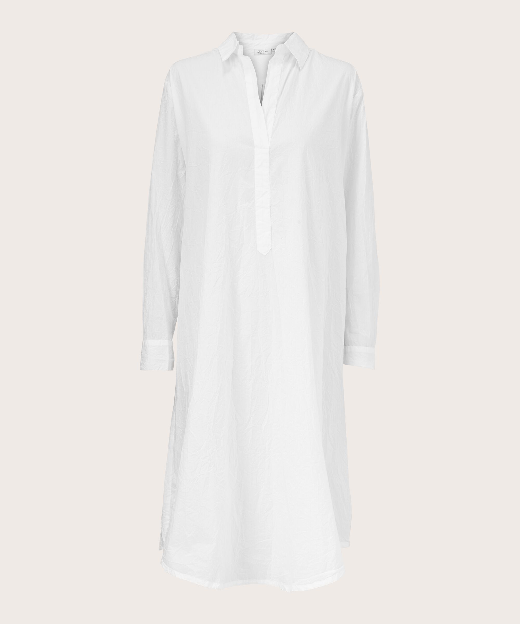 Hemdblusenkleid in Baumwollqualität, White