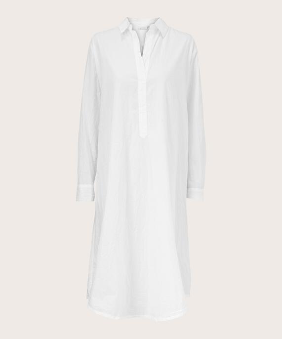 Hemdblusenkleid in Baumwollqualität, White