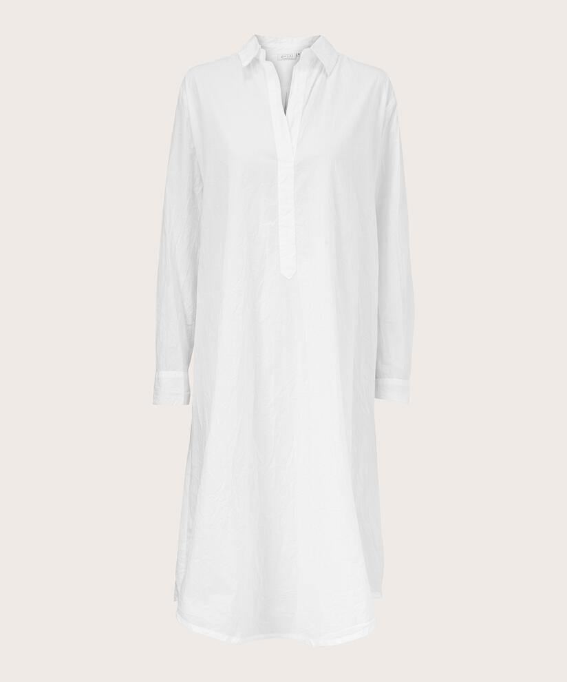 Hemdblusenkleid in Baumwollqualität, White