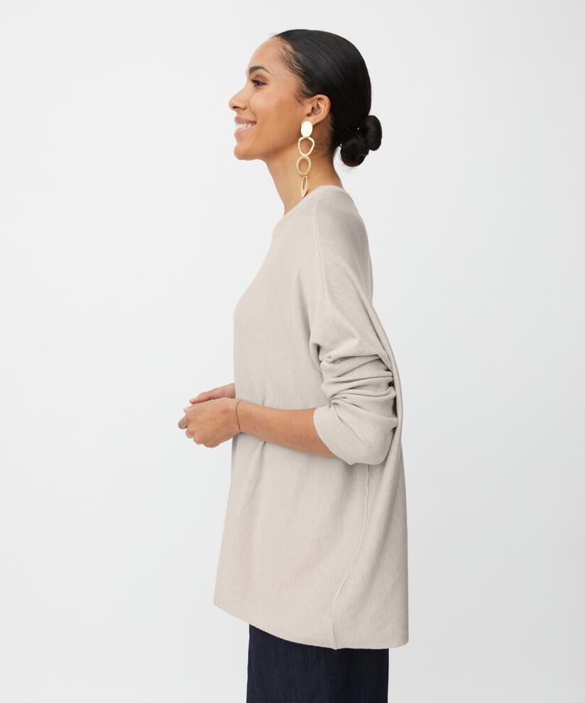 Oversize-pullover Mit Schmalen Ärmeln, L beige mel